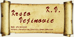 Krsto Vejinović vizit kartica